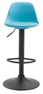 Tabouret de bar Kiel Lot de 2 Bleu - Noir