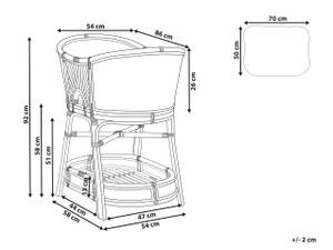 Kinderbett LAGRASSE Blau - Rattan - 54 x 92 x 86 cm