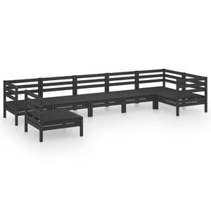 Mobilier de jardin Noir - Bois massif - Bois/Imitation - 64 x 63 x 64 cm