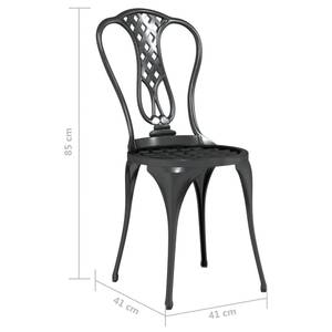 Bistro-Set (3-teilig) 3010972 Schwarz - Metall - 53 x 65 x 53 cm