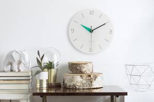 Horloge murale design THE ACQUA. Blanc - Bois manufacturé - 29 x 29 x 1 cm