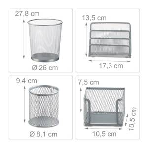 Schreibtisch Organizer Set, 4-teilig Silber