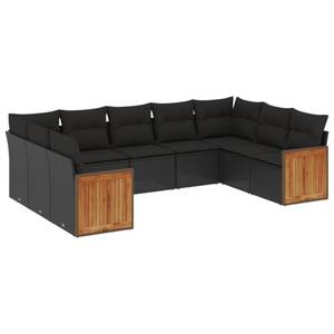 Gartensitzgruppe K474(9-tlg) Schwarz - Massivholz - 69 x 62 x 62 cm