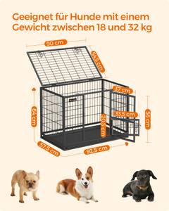 Tiertransportbox Dak Schwarz - Metall - 58 x 64 x 93 cm