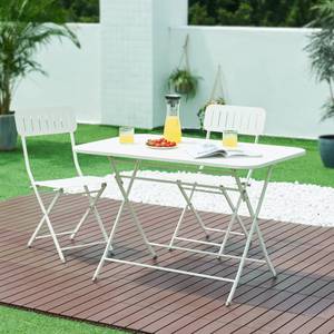 Table de jardin pliante Sande Blanc - 70 x 110 cm