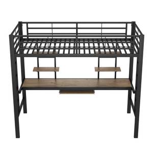 Metallbett M369-01 Schwarz - Holzwerkstoff - 95 x 180 x 204 cm