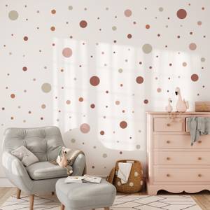 Aufkleber Deko Punkte Kreise Set Dots Beige - Altrosa - Orange - Rot