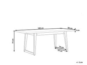 Table de salle à manger ORIA Marron - Gris - Pierre - 180 x 75 x 90 cm
