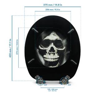 Premium Wc Sitz - Skull Schwarz - Holzwerkstoff - 38 x 5 x 44 cm