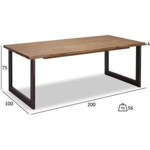 Esstisch Mallorca Braun 200x100 cm Braun - Massivholz - Holzart/Dekor - 200 x 75 x 100 cm