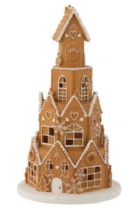 Lebkuchenhaus Turm Braun - Polyrattan - Stein - 27 x 47 x 27 cm