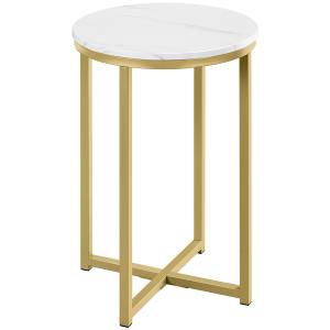 Beistelltisch Runde Gestell Gold - Holzwerkstoff - 41 x 61 x 41 cm