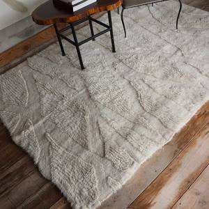 Teppich Enkang Elfenbeinfarben Beige - Echtfell - Textil - 170 x 3 x 240 cm