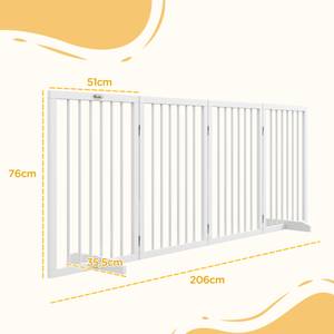 Schutzgitter D06-225V00WT Weiß - Massivholz - 36 x 76 x 206 cm