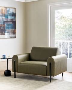 Fauteuil ASKIM Noir - Vert foncé - Vert