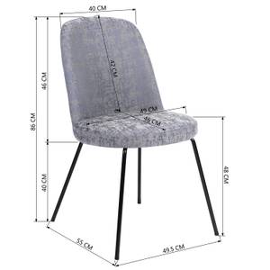 Esszimmerstühle Zanka Grey (2Er-Set) Grau - Textil - 50 x 86 x 60 cm