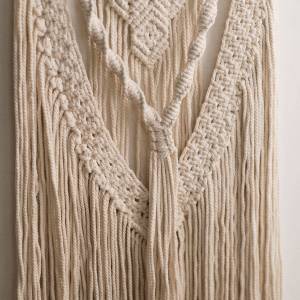 Makramee Dream Wanddeko, 100% Baumwolle Beige - Naturfaser - 40 x 40 x 75 cm