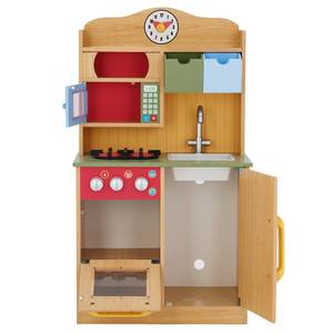 Kinder Holz Spielküche mit Zubehör Braun - Kunststoff - Massivholz - 30 x 91 x 55 cm