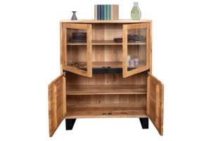 Highboard KYOTO II Beige - Massivholz - Holzart/Dekor - 118 x 16 x 45 cm