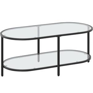 Couchtisch zwei Glasplatten Schwarz - Glas - 50 x 44 x 106 cm