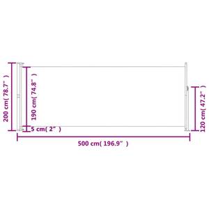 Seitenmarkise 313419 Grau - Metall - Textil - 500 x 200 x 1 cm