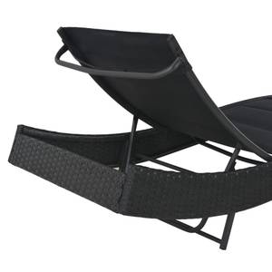 Sonnenliege 296767 Schwarz - Kunststoff - Polyrattan - 70 x 92 x 213 cm