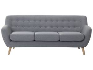 3-Sitzer Sofa MOTALA Grau - Eiche Hell