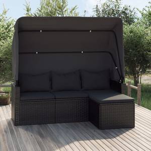 Gartensofa 3029485 (3er Set) Schwarz