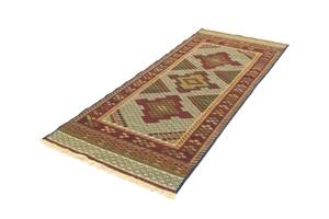 Kelim Afghan - 208x85cm Beige - Naturfaser - 85 x 1 x 208 cm