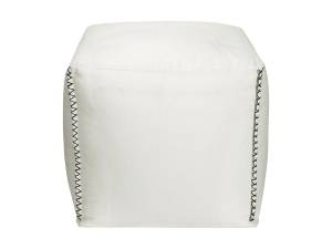 Pouf OURIKA Blanc - Textile - 45 x 40 x 45 cm