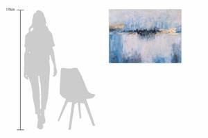 Acrylbild handgemalt Sinfonie des Meeres Blau - Weiß - Massivholz - Textil - 100 x 75 x 4 cm