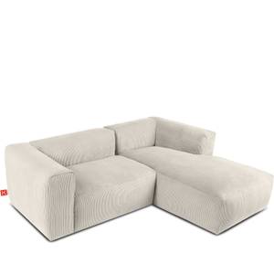 Ecksofa BUFFO 4-Sitzer Creme - Breite: 237 cm - Armlehne beidseitig montierbar - Ecke davorstehend rechts - Ottomane davorstehend rechts