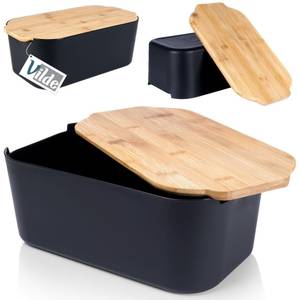 Brotkasten 259301 Schwarz - 19 x 12 x 33 cm