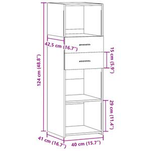 Highboard DE1373 Grau - Holzwerkstoff - 43 x 124 x 40 cm