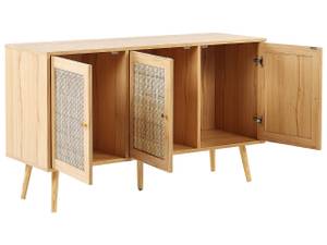 Sideboard PEROTE Braun - Gold - Rattan - 71 x 40 x 120 cm