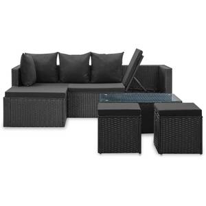 Gartenmöbel-Set (4-teilig) 3006305 Schwarz - Polyrattan - 50 x 33 x 80 cm