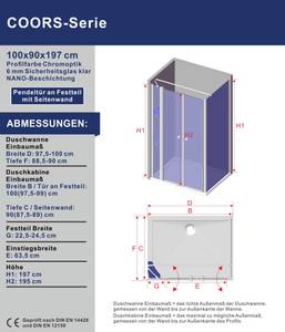 Schwingtür mit Duschablage COORS 100 x 90 cm