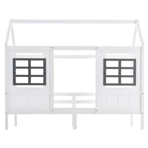 Hausbett HomeyⅠ Weiß - Holzwerkstoff - Massivholz - Holzart/Dekor - 97 x 174 x 207 cm