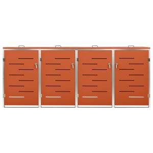 Abri à poubelles à roulettes 3010469-4 Orange - Métal - 78 x 113 x 277 cm