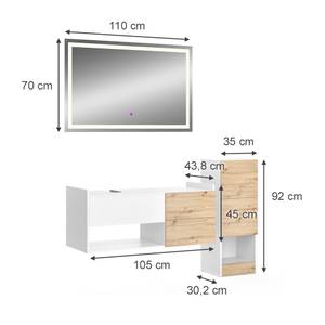 Badmöbel Set Alf 40710 Braun - Weiß - Holzwerkstoff - 105 x 45 x 43 cm