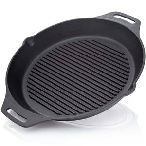 Gusseisen Steakpfanne Ø35cm 4550g Schwarz - Metall - 37 x 6 x 38 cm