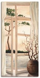 Leinwandbild Fensterblick Toskana 75 x 150 cm