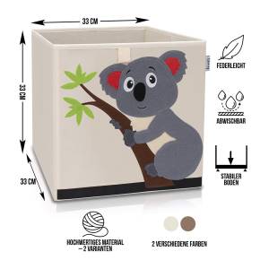 Lifeney Aufbewahrungsbox mit Koala Motiv Kunststoff - 33 x 38 x 4 cm