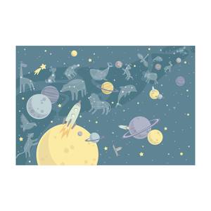 Planeten mit Sternzeichen und Raketen 300 x 200 cm