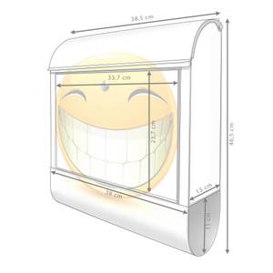 Briefkasten Stahl Smile Grau - Metall - 38 x 46 x 13 cm