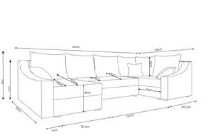 Ecksofa ONG Cremeweiß - Hellgrau - Ecke davorstehend rechts