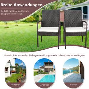 Gartenstuhl Polyrattan (2er Set) Braun - Rattan - 55 x 89 x 62 cm