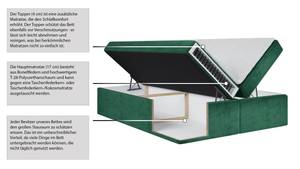 Boxspringbett mit Topper ARTENO Grün - Breite: 120 cm - H3