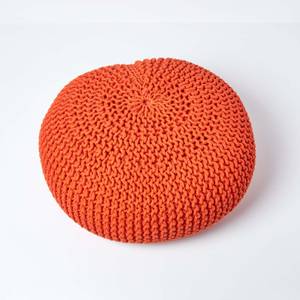 Großer Strickpouf 100% Baumwolle Orange