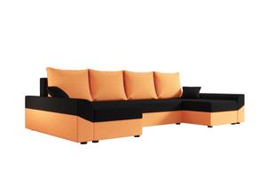 Ecksofa DENVI-U Schwarz - Orange